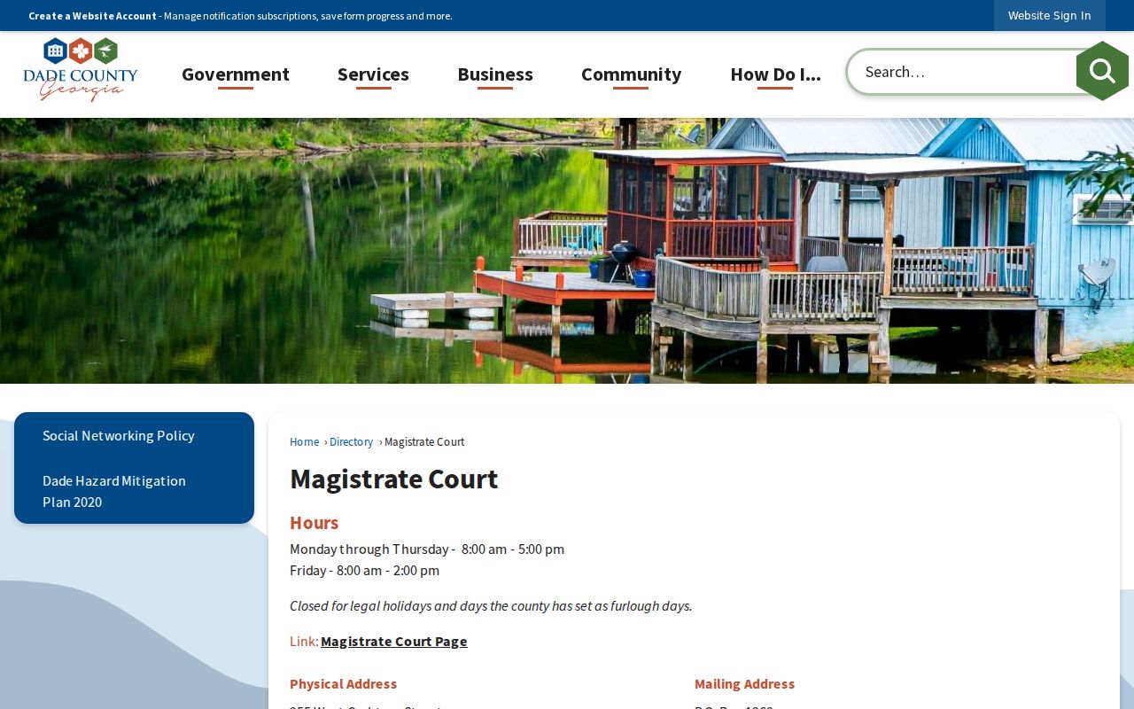 Dade County court dates and court calendar route through the Magistrate Court directory