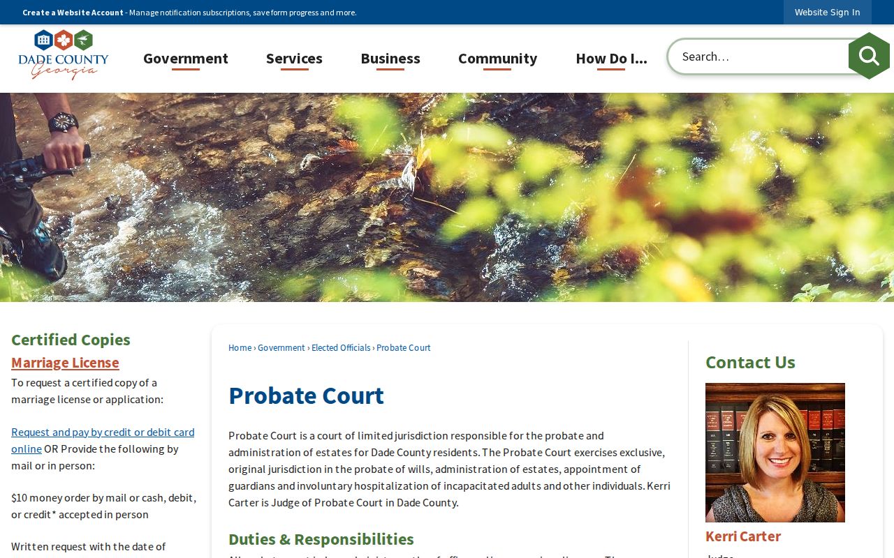 Dade County court dates and Probate Court calendar routing