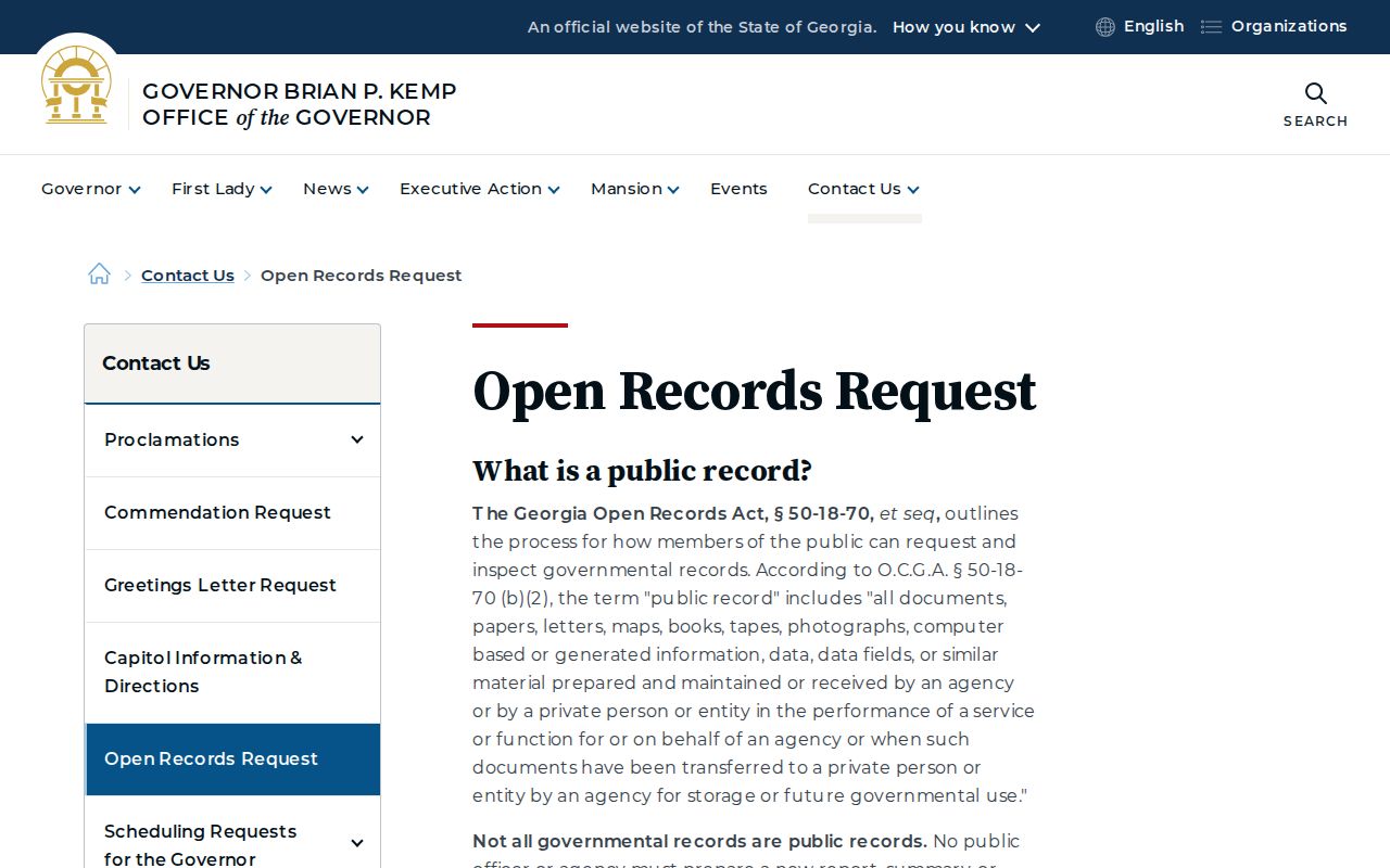 Dade County criminal docket and Georgia open-records request reference